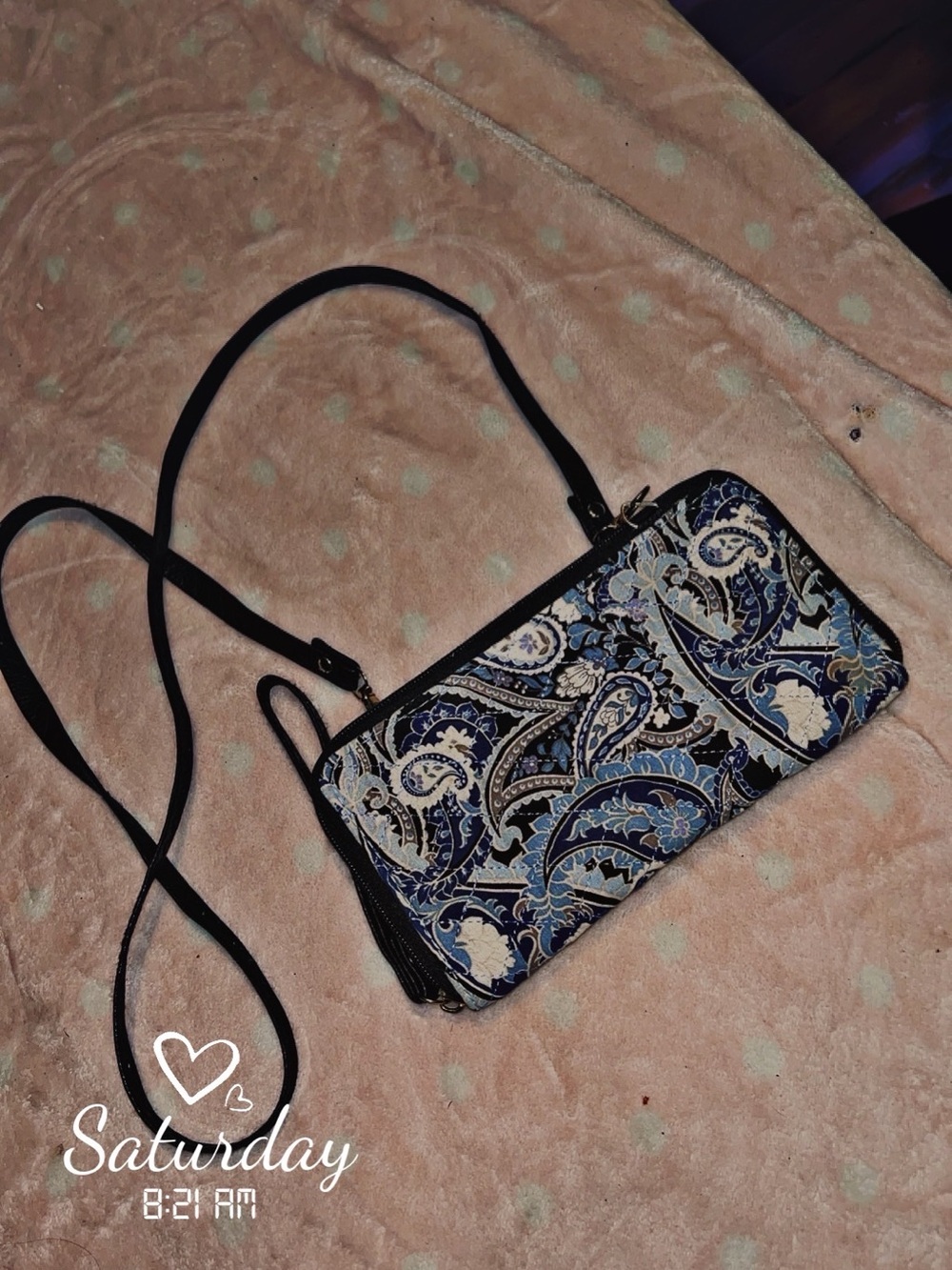 Paisley & Gray Blue Paisley Crossbody Wallet